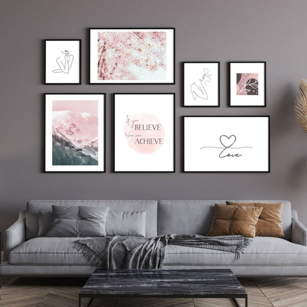 Plakát Růžová meditace Set4