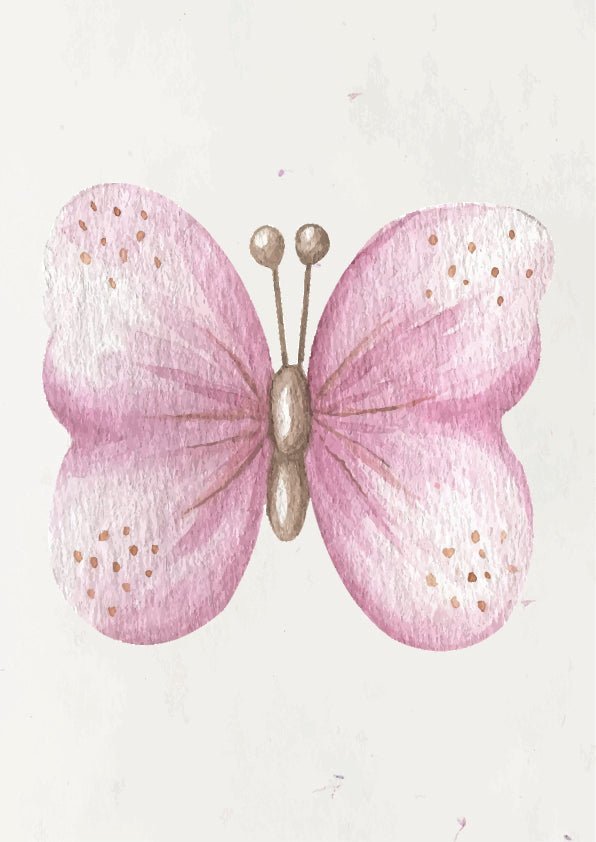 Plakát Růžový malovaný motýl