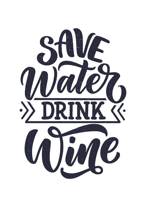 Plakát Save water drink wine