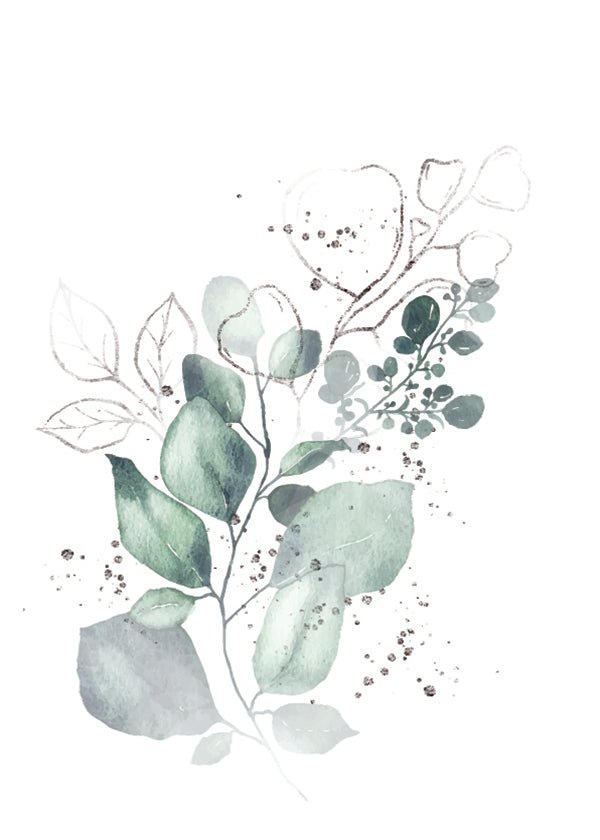 Plakát Silver herbs bouquet 2