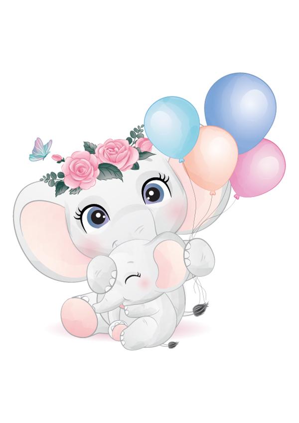 Plakát Sloníci s balónky