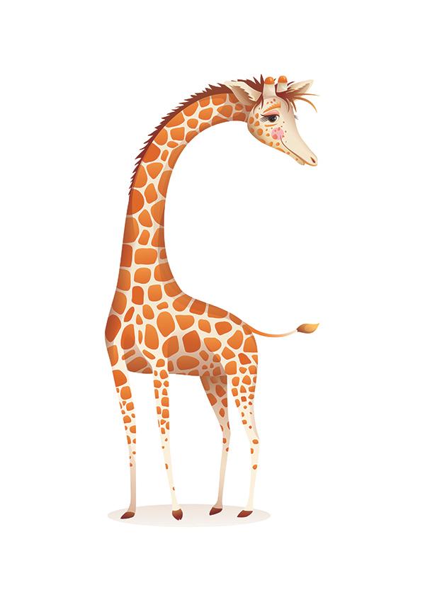 Plakát Stydlivá žirafa