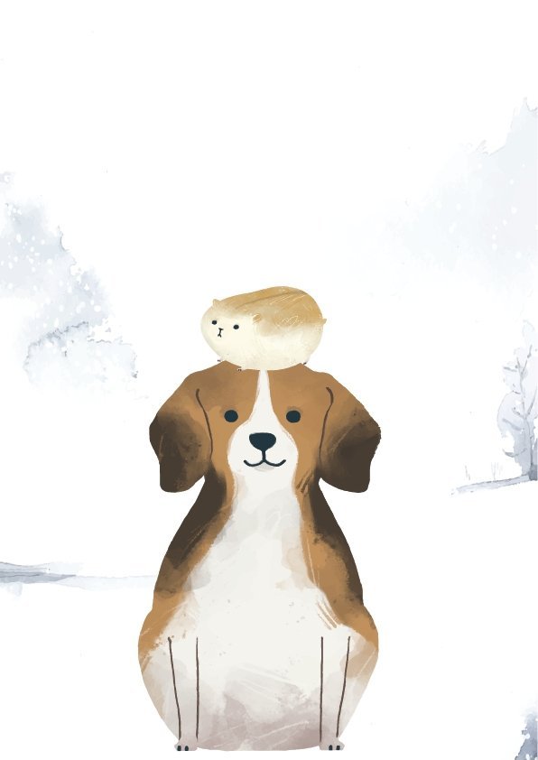 Plakát Usměvavý pejsek s morčátkem