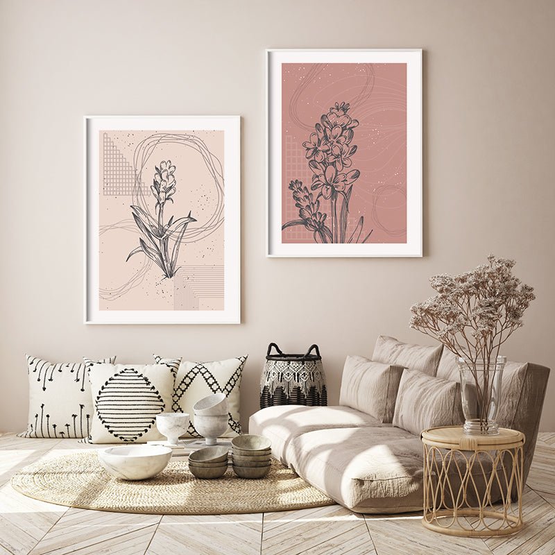 Plakát Vintage flowers Set4