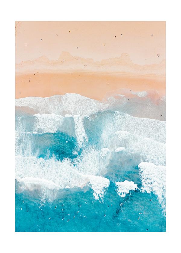 Plakát Vlnobití průzračného moře