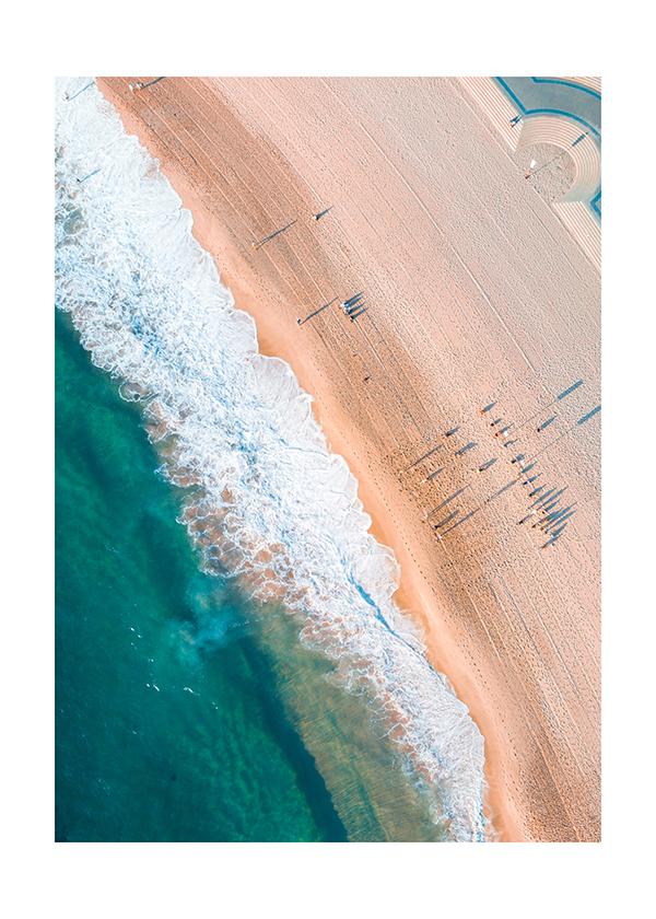Plakát Vlny omívající pláž