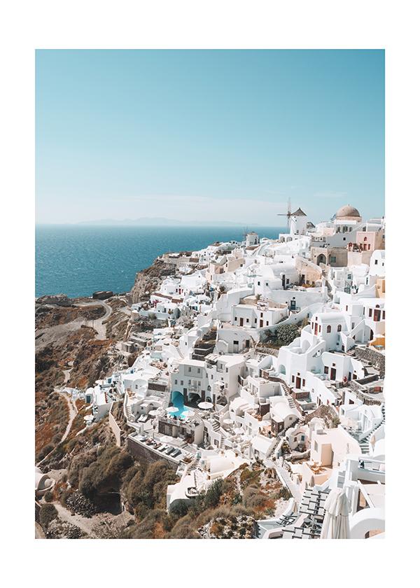 Plakát Výhled na Santorini