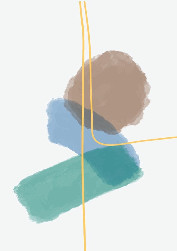Plakát Watercolor shapes Set1
