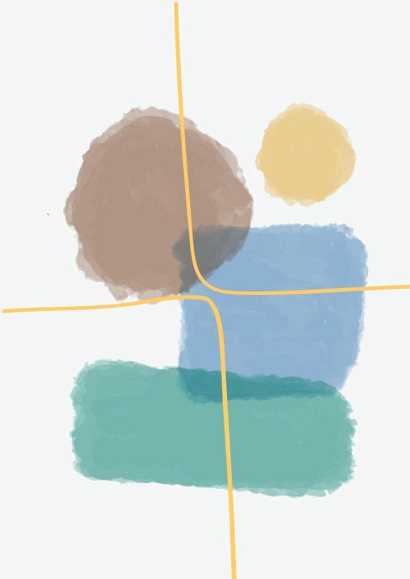 Plakát Watercolor shapes Set2