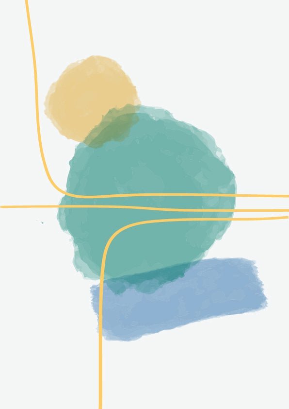 Plakát Watercolor shapes Set3