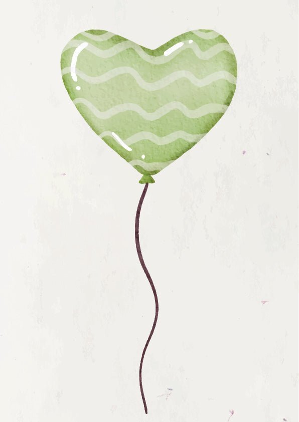 Plakát Zelený balónek srdce