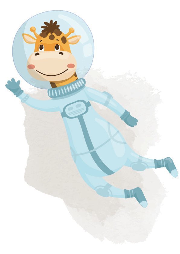Plakát Žirafa astronaut