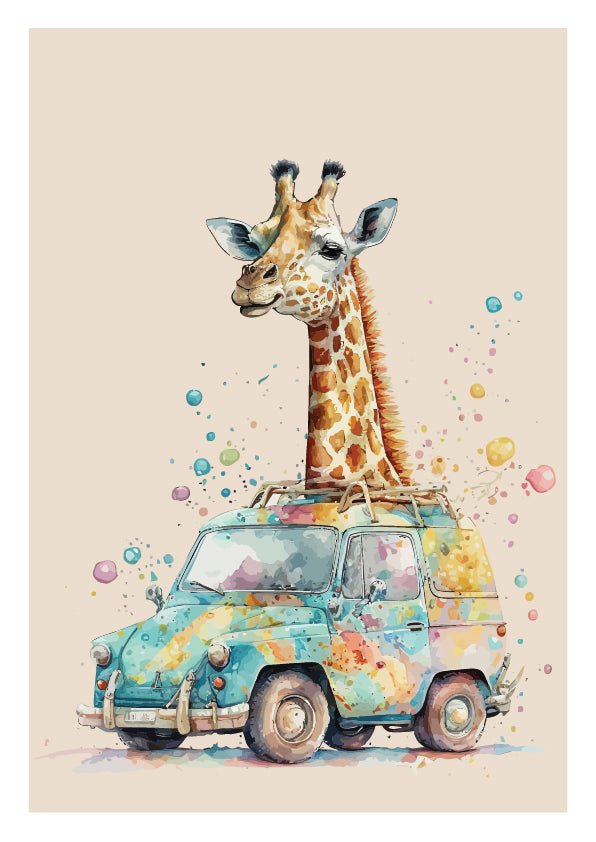 Plakát Žirafa na cestách